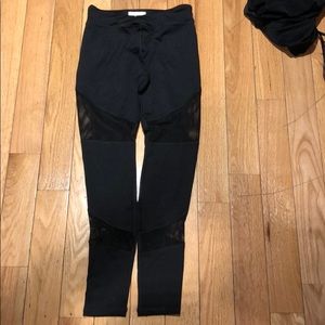 Black workout pants with mesh